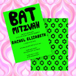 Invitation Machine super Personnalisation Bat mitzvah Étoiles<br><div class="desc">Carte parfaite pour annoncer un bat mitzvah ! L'art à la main pour vous avec le lettrage à l'avant et un motif à l'arrière ! ENTIÈREMENT PERSONNALISABLE ! Cliquez sur "Personnaliser" ci-dessus pour modifier le texte. Cliquez sur "modifier à l'aide de l'outil de conception" pour ajuster les polices, les couleurs...</div>