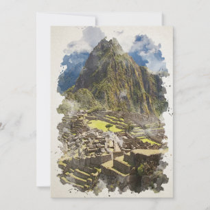 Invitation Machu Picchu Pérou Aquarelle Art