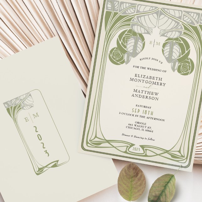 Invitation Mackintosh vintages dans Bloom Sage Green (Créateur téléchargé)