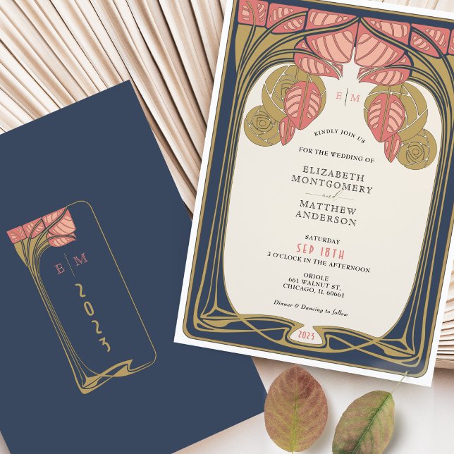 Invitation Mackintosh vintages dans le Mariage en fleurs (Créateur téléchargé)