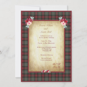 Invitation MacLachlan Tartan Plaid Garden Wedding
