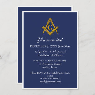 Invitation Maçonnerie Freemason Black Masonic