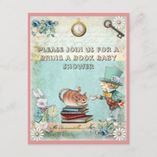 Invitation Mad Hatter apporte un Baby shower de livres pour l