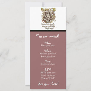 Invitation Mad Hatter Carnivale Style (avec poème)