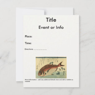 Invitation Madai ou Red Tai - Hiroshige's Japanese Fish Print