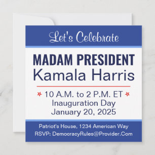 Invitation Madame la Présidente Kamala Harris Inauguration