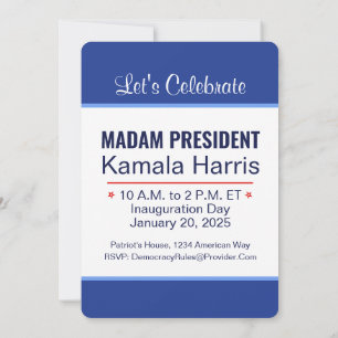 Invitation Madame la Présidente Kamala Harris Inauguration