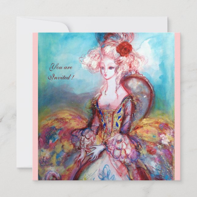 Invitation MADAME POMPADOUR , Fête de Costume de Luxe en Or (Devant)