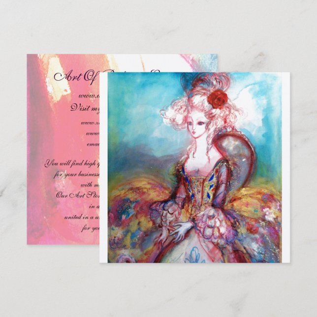 Invitation MADAME POMPADOUR Métallisé Argent (Devant / Derrière)