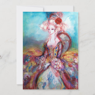 Invitation MADAME POMPADOUR, Soirée Costume Or Classique