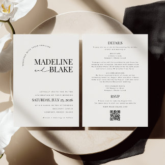 Invitation MADDIE Modern Wedding Invite RSVP + Details