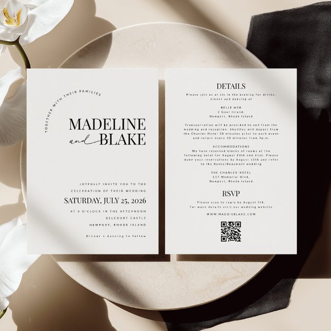 Invitation MADDIE Modern Wedding Invite RSVP + Details (Créateur téléchargé)