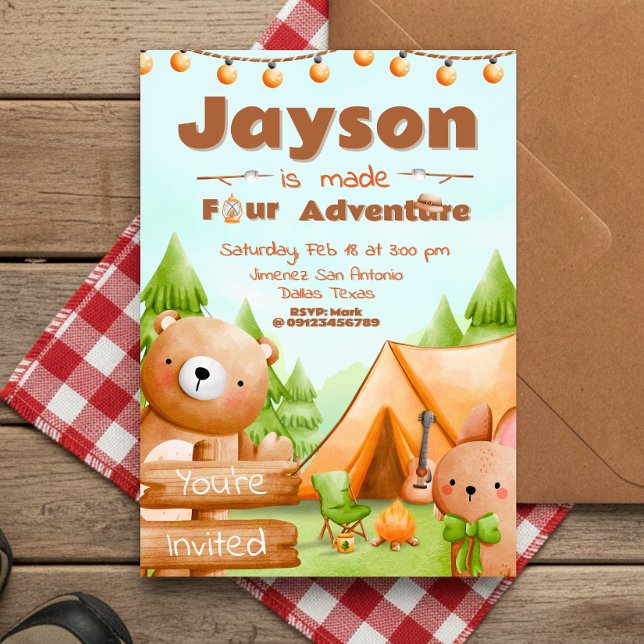 Invitation Made Four Adventure - Camping (Made Four Adventure - Camping Invitation
)