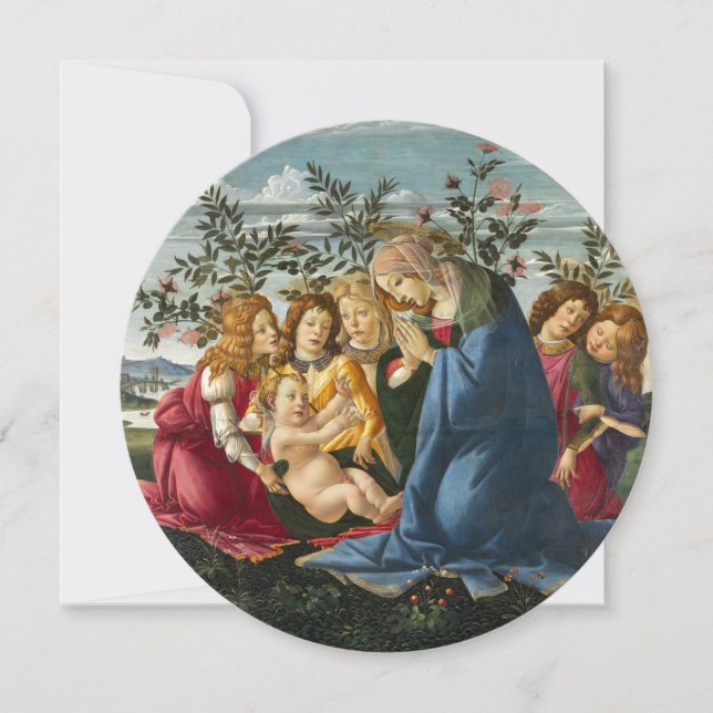 Invitation Madone adorant l'Enfant avec 5 Anges Botticelli (Devant)