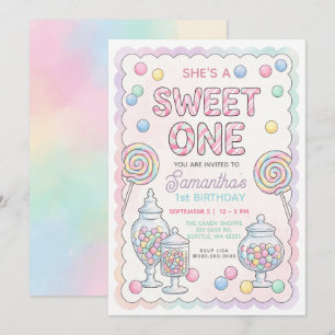 Invitation Magasin de Bonbons Anniversaire Douceur Couleurs P