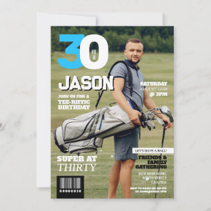 Invitation Magazine 30 Mens Golf Trente Golfeur Anniversaire