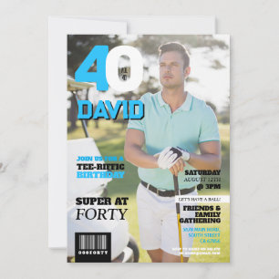 Invitation Magazine 40 Mens Golf Forty Golfer Anniversaire
