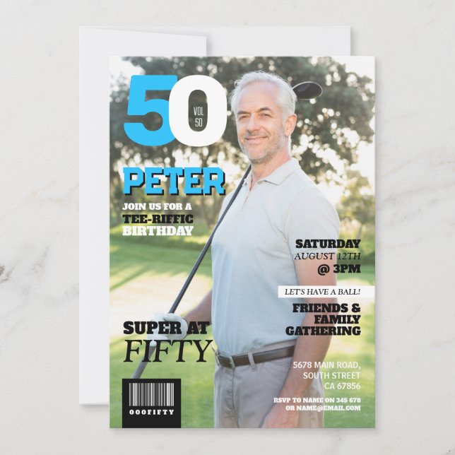 Invitation Magazine 50 Mens Golf Cinquante Golfeur Anniversai (Devant)