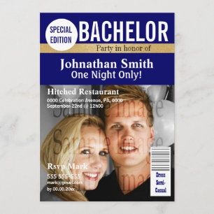 Invitation Magazine Bachelor photo de groupe PERSONNALISER