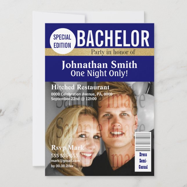 Invitation Magazine Bachelorette photo personnalisé (Devant)