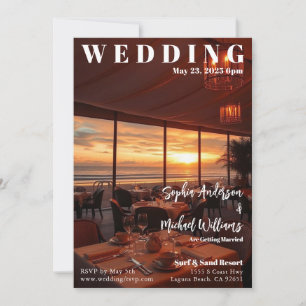 Invitation Magazine Cover Beach Wedding