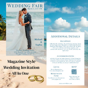 Invitation Magazine Cover Beach Wedding
