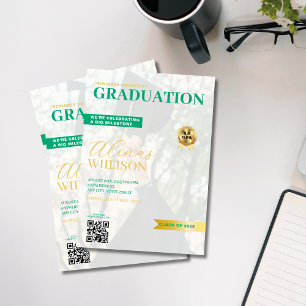 Invitation magazine de code qr vert et or
