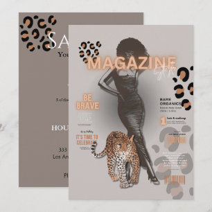 Invitation magazine de mode diva pour enterrement de vie de j