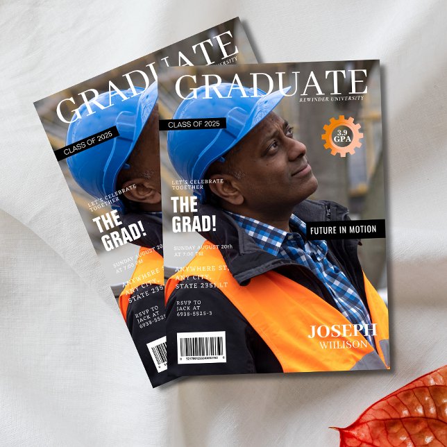 Invitation magazine d'ingénierie fête de remise des diplômes (Créateur téléchargé)