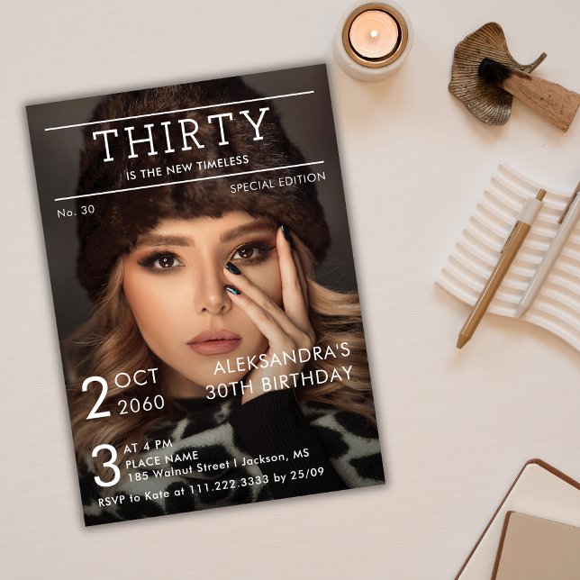 Invitation Magazine Editorial Journal Photo Anniversaire (Créateur téléchargé)