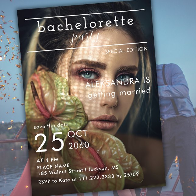 Invitation Magazine Editorial Journal Photo Bachelorette (Créateur téléchargé)