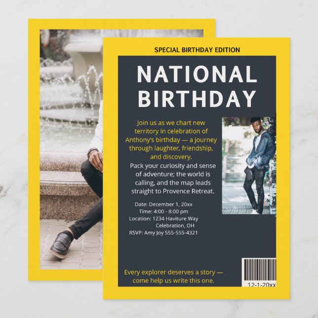 Invitation Magazine Jalons : L'expédition d'anniversaire (Devant / Derrière)