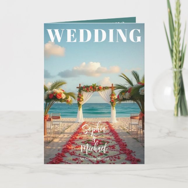 Invitation Magazine mariage tout en une plage (Devant)