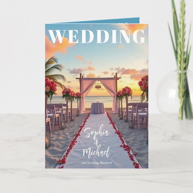 Invitation Magazine mariage tout en une plage (Devant)