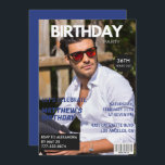 Invitation Magazine Marine bleu Photo Funny 36e anniversaire<br><div class="desc">Magazine Marine bleu Photo Drôle 36e anniversaire Invitation</div>