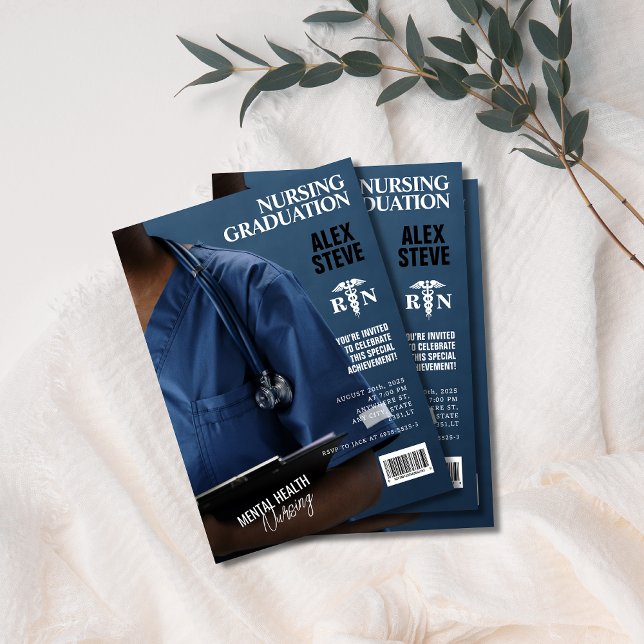 Invitation Magazine photo des diplômés de l'école de soins in (Créateur téléchargé)