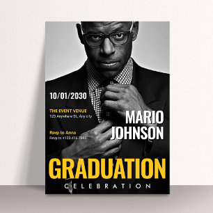 Invitation Magazine photo moderne élégant Couverture Graduati