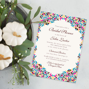 Invitation Magenta Blue Fantaisiste Flore Mandala Enterrement