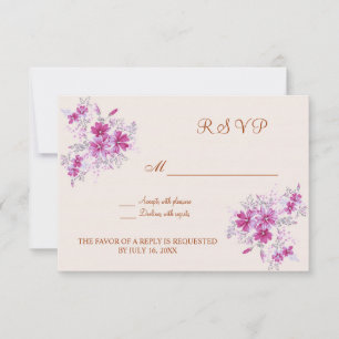 Invitation Magenta floral moderne RSVP