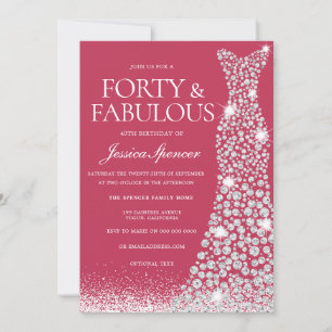 Invitation Magenta Forty & Fabuleuse robe de 40e anniversaire