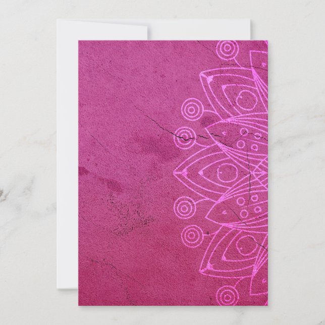 Invitation Magenta Mandala Zen Rustic Corps Esprit Esprit (Devant)