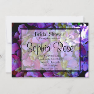 Invitation Magenta Purple bleu jaune Hydrangeas fleurs