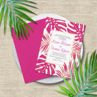 Magenta rose monstère palmier feuille mariage