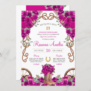 Invitation Magenta Russe Ouest Charro Cowboy Boots Quince