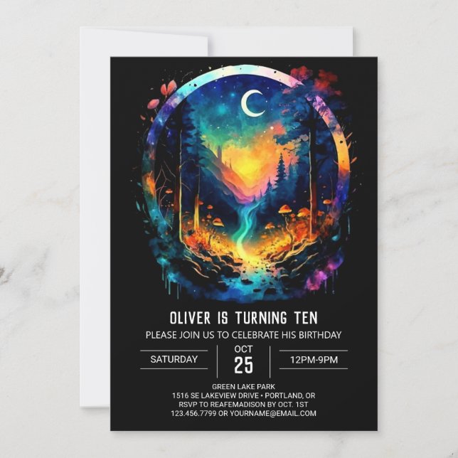 Invitation Magic Adventure Await Grove Birthday (Devant)