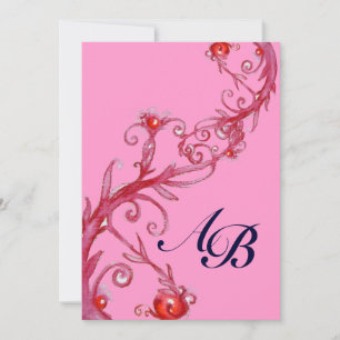 Invitation MAGIC BERRIES,MONOGRAM rouge violet