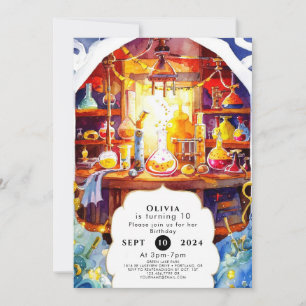 Invitation Magic Boho Lab Scientifique Anniversaire