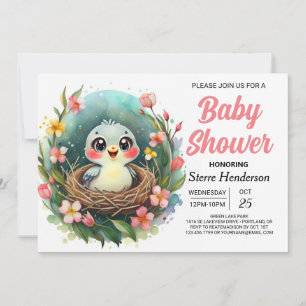 Invitation Magic Chic Colibri Baby shower d'oiseaux