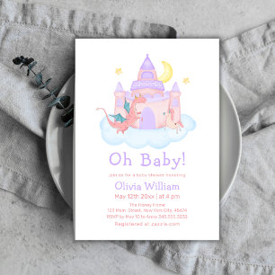 Invitation Magic Fairytale Dragon Unicorn Baby shower