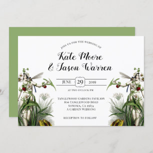 Invitation Magic Garden Green Bourgogne Mariage